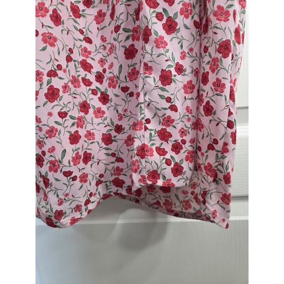 Lulus Reason For Romance Pink Floral Surplice Ruffled Midi Dress, Size Small - Picture 14 of 14